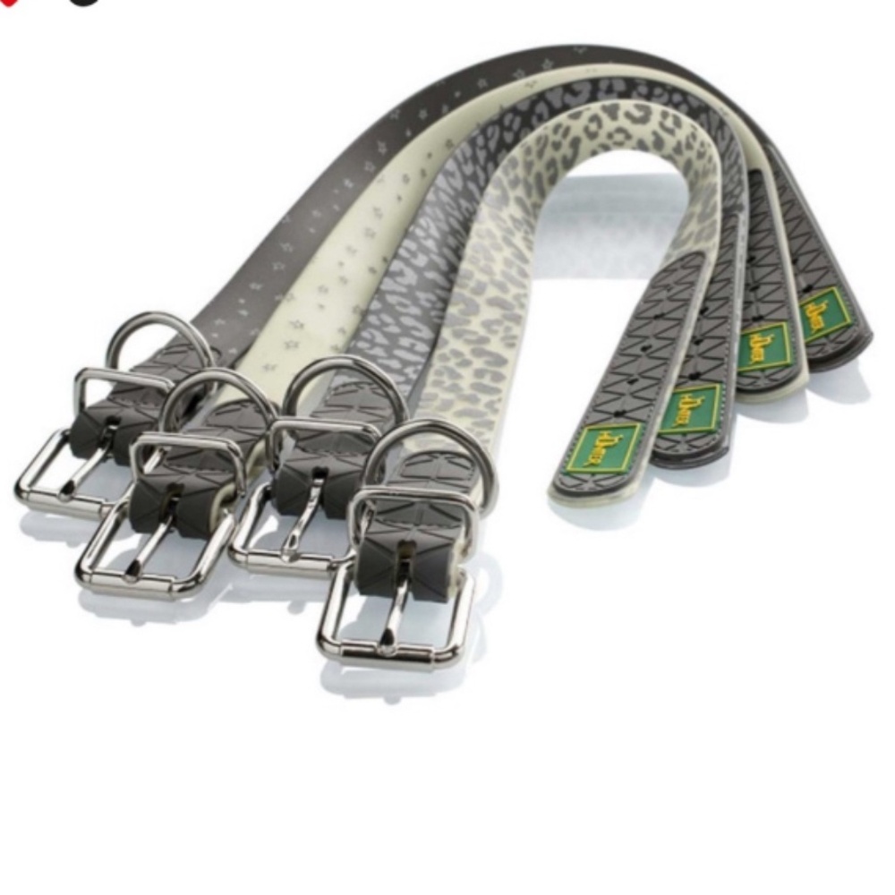 NWT Set Of 2 Hunter Waterproof Reflective Dog Collars, Size 21", Stars & Leopard